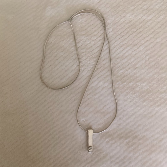 MO28V Mex Men’s Sterling Silver Bar CZ Rope Chain Necklace - Picture 2 of 7